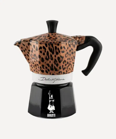 Bialetti X Dolce And Gabbana 3 Cup Leopardo Moka Express Coffee Maker In Brown