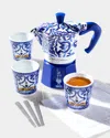 Bialetti X Dolce & Gabbana 2-cup Moka Express Pot With Espresso Cups & Stirrers