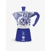 Bialetti Blue Meditteraneo Dolce & Gabbana 6-cup Moka Stovetop Coffee Maker In White / Blue