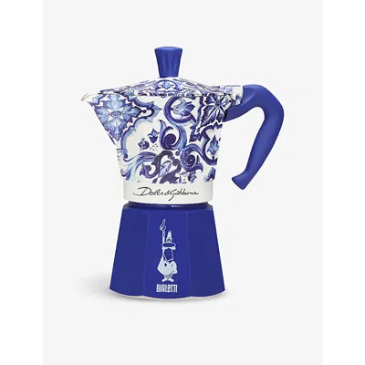 BIALETTI WHITE / BLUE BIALETTI X DOLCE & GABBANA MOKA EXPRESS SIX-CUP ALUMINIUM ESPRESSO MAKER