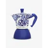 Bialetti Blue Meditteraneo Dolce & Gabbana 6-cup Moka Stovetop Coffee Maker In White / Blue