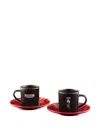 Bialetti X Netflix Stranger Things Ceramic Cups (set Of Two) In Black