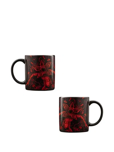 Bialetti X Netflix Stranger Things Ceramic Mugs (set Of Two) In Black