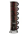 Bialetti X Netflix Stranger Things Stackable Cups (set Of Six) In Black