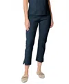Biana Alice Slim Leg Pants In Navy In Animal Print