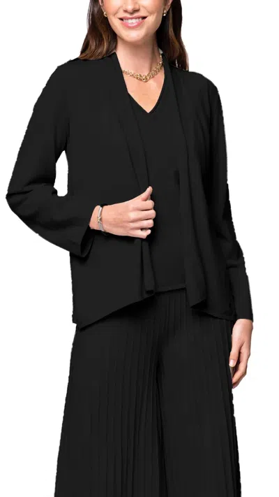 Biana Amy Shawl Collar Cardigan In Black