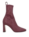 Bianca Di Woman Ankle Boots Burgundy Size 8 Textile Fibers In Red