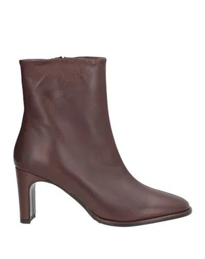 Bianca Di Woman Ankle Boots Burgundy Size 9 Leather In Multi