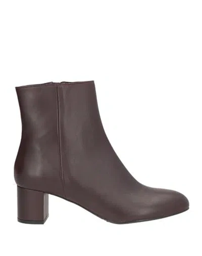 Bianca Di Woman Ankle Boots Burgundy Size 9 Leather In Red