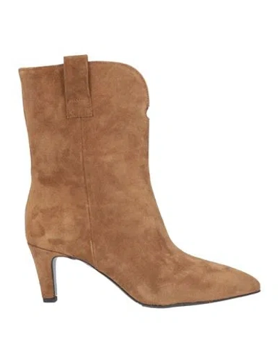 Bianca Di Woman Ankle Boots Camel Size 9 Leather In Brown