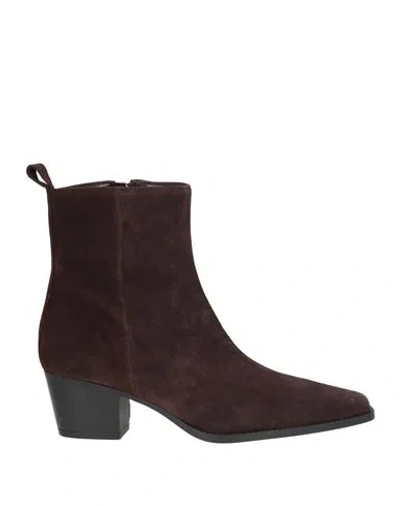 Bianca Di Woman Ankle Boots Dark Brown Size 9 Leather