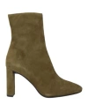 Bianca Di Woman Ankle Boots Military Green Size 11 Soft Leather