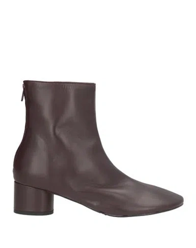 Bianca Di Woman Ankle Boots Plum Size 9 Leather In Burgundy