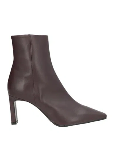 Bianca Di Woman Ankle Boots Plum Size 9 Leather In Purple