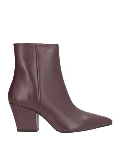 Bianca Di Woman Ankle Boots Plum Size 9 Leather In Purple