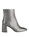 Bianca Di Woman Ankle Boots Silver Size 11 Soft Leather In Silver