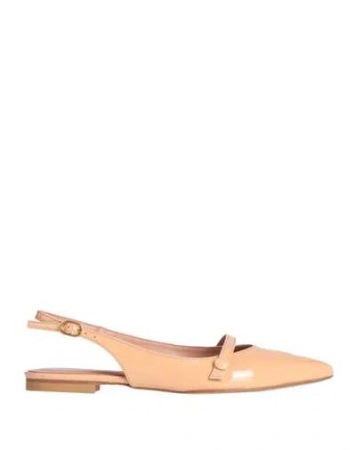 Bianca Di Woman Ballet Flats Blush Size 7 Leather In Neutral