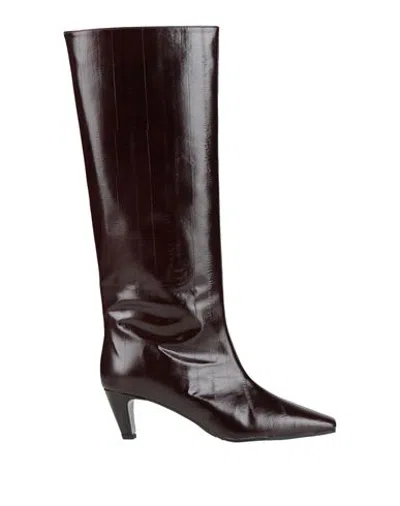 Bianca Di Woman Boot Burgundy Size 9 Leather In Red