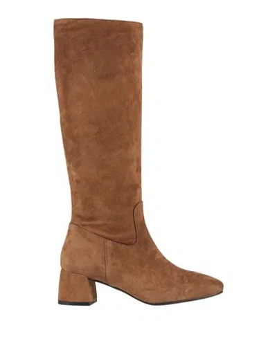 Bianca Di Woman Boot Camel Size 7 Leather In Beige