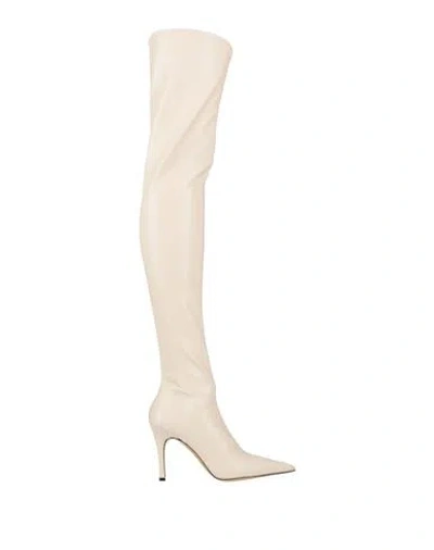 Bianca Di Woman Boot Cream Size 8 Synthetic Material In Black