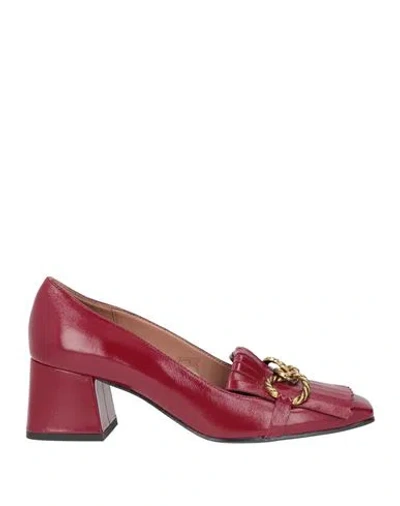 Bianca Di Woman Loafers Garnet Size 11 Leather In Red
