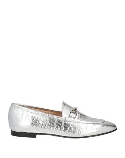 Bianca Di Woman Loafers Silver Size 8 Leather