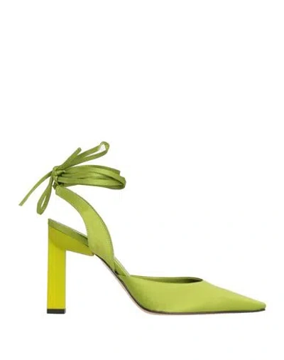 Bianca Di Woman Pumps Acid Green Size 9 Textile Fibers In Green