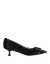 Bianca Di Woman Pumps Black Size 8 Textile Fibers In Black
