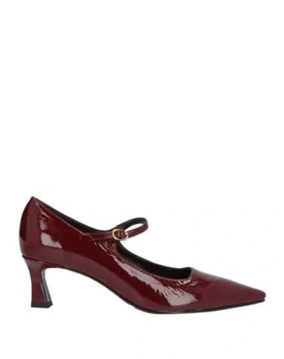 Bianca Di Woman Pumps Burgundy Size 9 Leather In Red