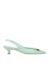 Bianca Di Woman Pumps Light Green Size 8 Soft Leather In Green