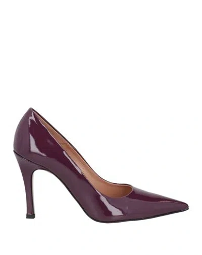 Bianca Di Woman Pumps Plum Size 6 Leather In Purple