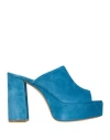Bianca Di Woman Sandals Deep Jade Size 11 Soft Leather In Blue
