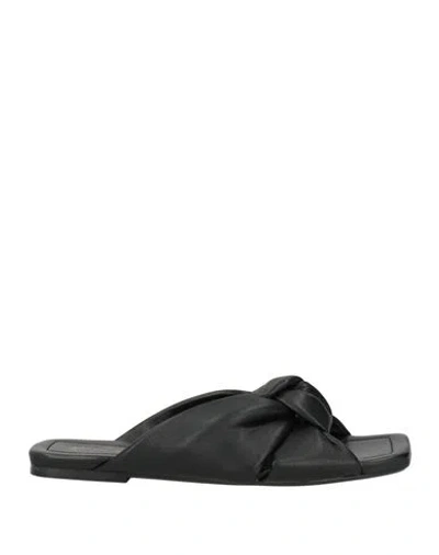 Bianca Di Woman Sandals Black Size 7 Leather