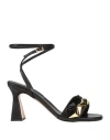 Bianca Di Woman Sandals Black Size 7 Soft Leather In Black