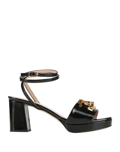 Bianca Di Woman Sandals Black Size 7 Soft Leather