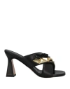 Bianca Di Woman Sandals Black Size 7 Soft Leather