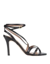 Bianca Di Woman Sandals Black Size 11 Soft Leather In Black
