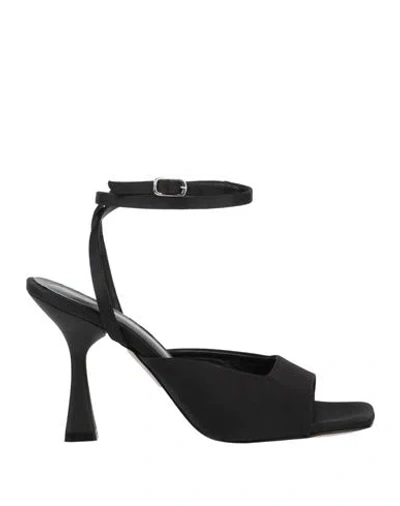 Bianca Di Woman Sandals Black Size 8 Textile Fibers