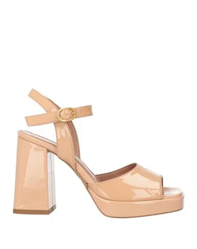 Bianca Di Woman Sandals Blush Size 8 Leather In Pink