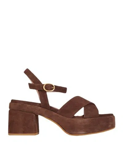 Bianca Di Woman Sandals Cocoa Size 11 Soft Leather In Brown