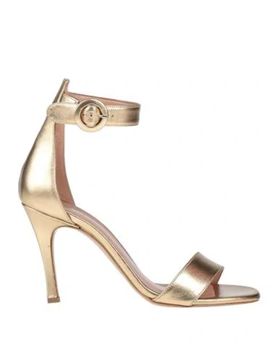 Bianca Di Woman Sandals Gold Size 8 Leather