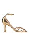 Bianca Di Woman Sandals Gold Size 8 Soft Leather