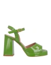 Bianca Di Woman Sandals Green Size 8 Leather