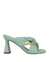 Bianca Di Woman Sandals Light Green Size 7 Soft Leather