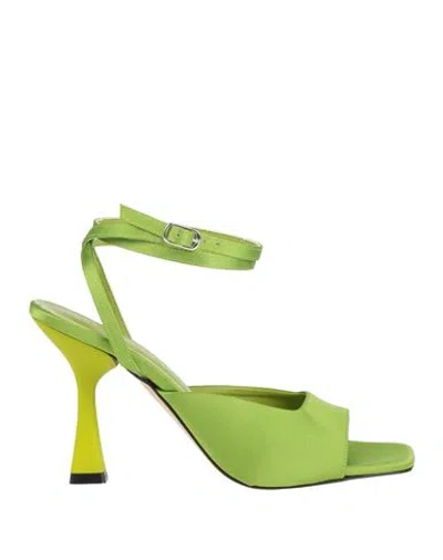 Bianca Di Woman Sandals Lime Green Size 8 Textile Fibers