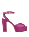 Bianca Di Woman Sandals Magenta Size 8 Soft Leather