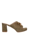 Bianca Di Woman Sandals Military Green Size 9 Soft Leather In Green