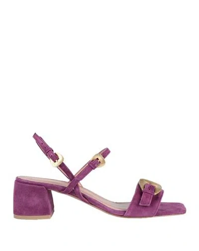 Bianca Di Woman Sandals Purple Size 8 Leather