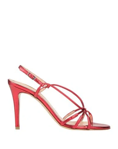Bianca Di Woman Sandals Red Size 8 Soft Leather