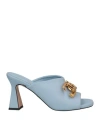 Bianca Di Woman Sandals Sky Blue Size 8 Soft Leather